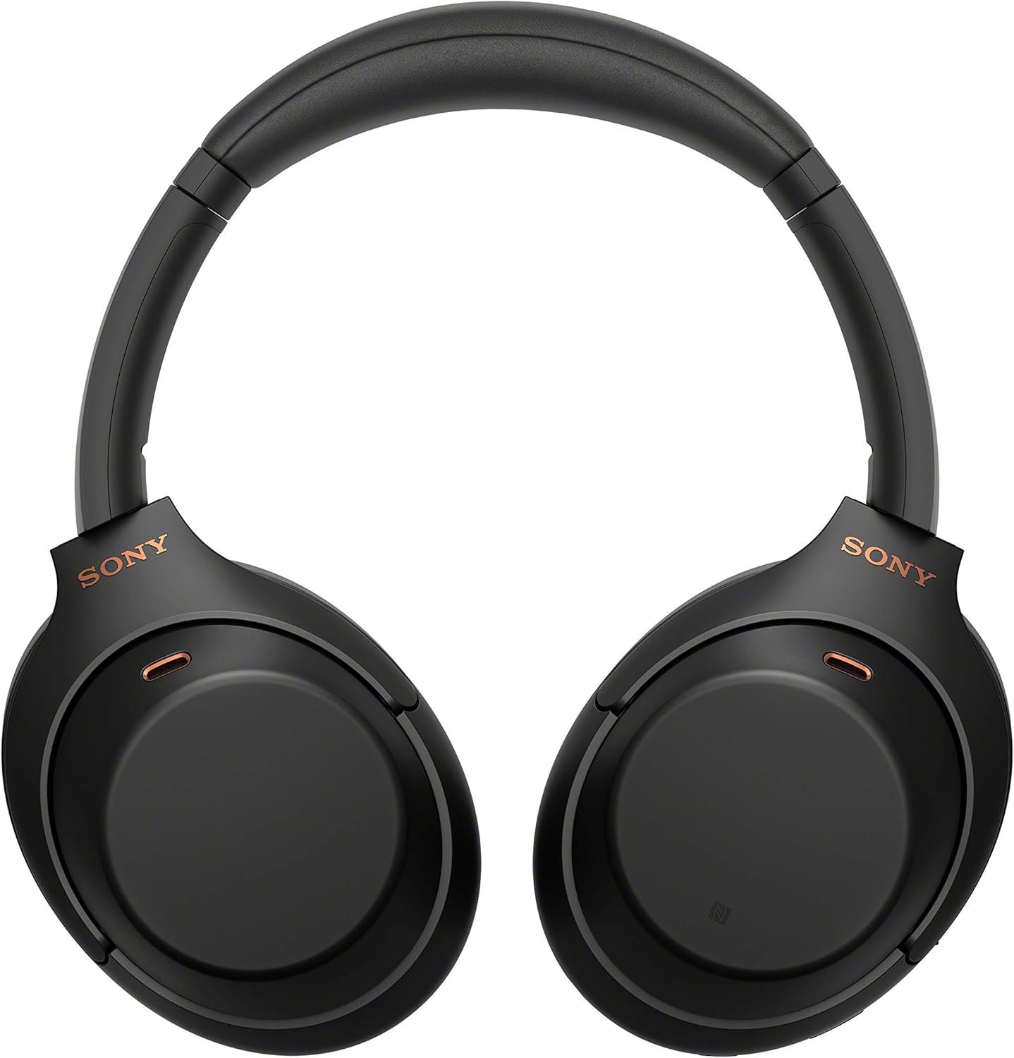 Sony WH-1000XM4 over-ear wireless noise cancelling headphones in black on a desk