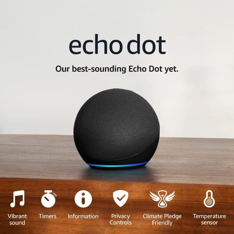 Echo Dot 5th Generation smart speaker with Alexa and LED display