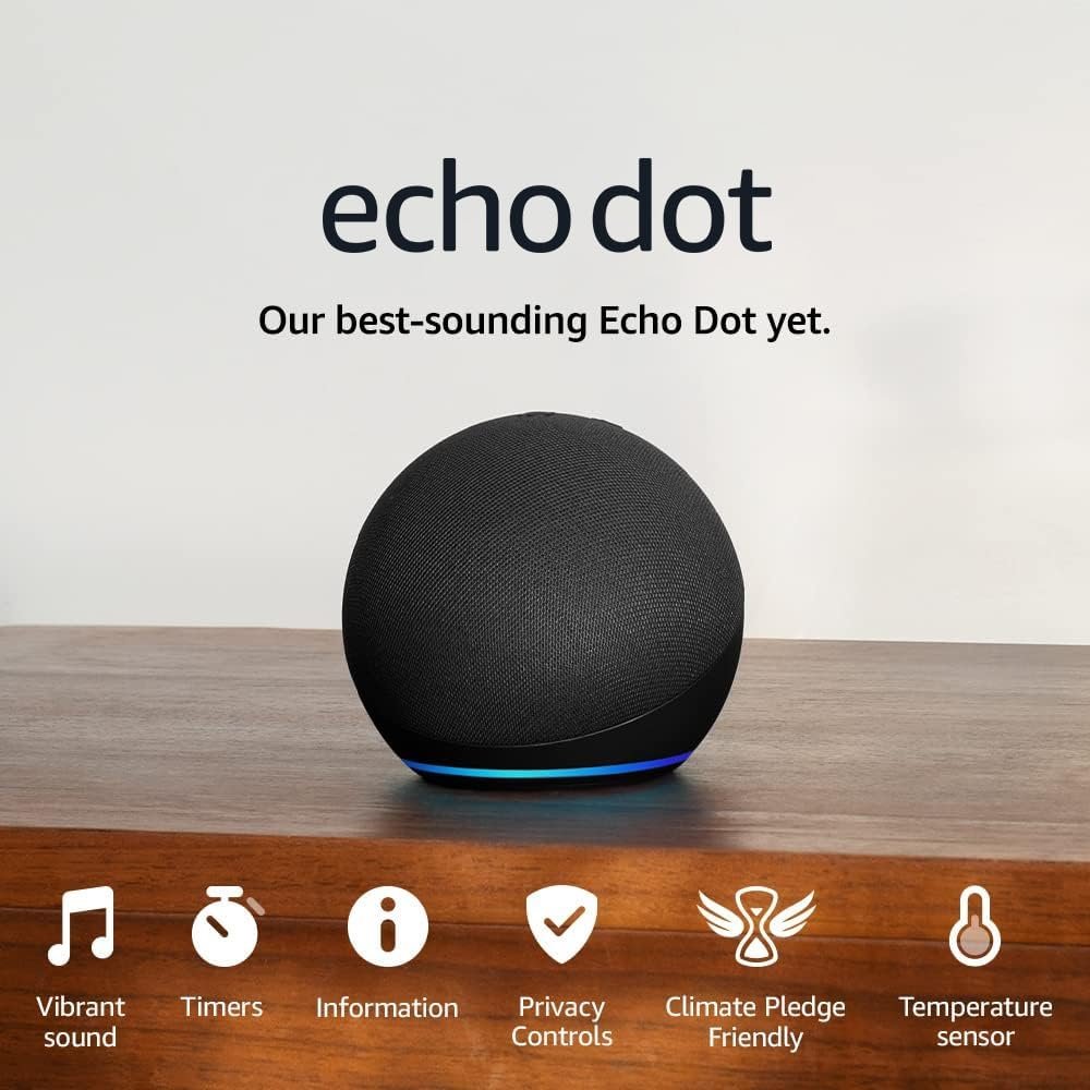 Echo Dot 5th Generation smart speaker with Alexa and LED display
